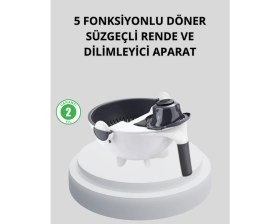 Resim Zero Land Hnrlishp 5 Fonksiyonlu Döner Re Süzgeçli Çok Amaçlı Sebze Doğrayıcı Kaymaz Tabanlı 