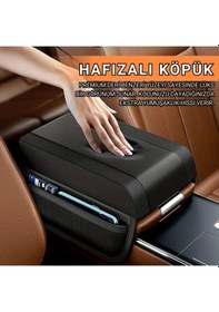 Resim Polham 2 Adet Yan Cepli Tüm Araçlarla Uyumlu Orta Kol Dayama Konsolu Yumuşak Deri Dokulu Premium Konsol 
