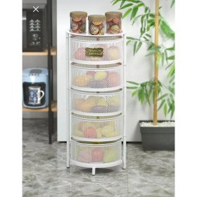 Resim Yıldıray Metal Metal 5 Katlı Açılır/kapanır Sabit Ayaklı Paslanmaz Sebzelik Beyaz 