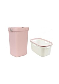 Resim Geseus Motek Tekli 40 Lt Kirli Çamaşır Sepeti+çamaşır Selesi Ikili Set, Çeyiz Seti Pudra Pudra 
