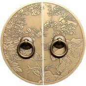 Resim Vintage Pirinç Dolap Kolları - 1 Çift, Cilalı Yüzey, Kapılar, Çekmeceler & Gardıroplar için Yuvarlak Saplar - Montaj Donanımı Dahil 