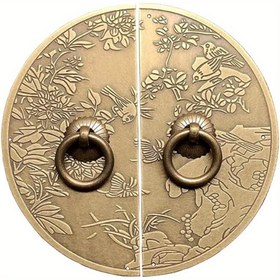 Resim Vintage Pirinç Dolap Kolları - 1 Çift, Cilalı Yüzey, Kapılar, Çekmeceler & Gardıroplar için Yuvarlak Saplar - Montaj Donanımı Dahil 