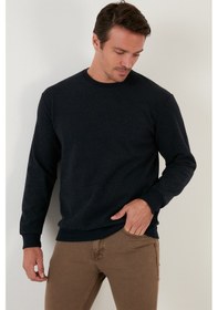 Resim Buratti Slim Fit Bisiklet Yaka Pamuklu Erkek Kazak 456201 Lacivert 