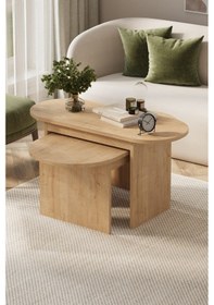 Resim Bofigo 2li Orta Sehpa Dekoratif Sehpa Yan Sehpa Açelya Safir Meşe Safir Meşe 