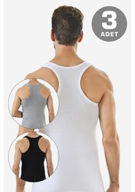 Resim Arma Yıldız Erkek Pamuklu Sporcu Rambo Atlet Renkli 3'lü Paket Çok Renkli 