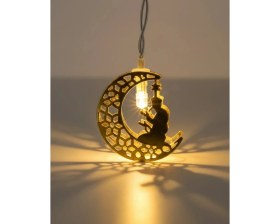 Resim Belle Fusion Mey Ithalat® Secde Eden Adam Figürlü Ay Tasarımlı Ramazan LED Işık 