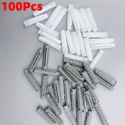 Resim 100 adet Gri ve Beyaz Plastik Dört Tara Genişletilebilir Naylon Pnömatik Konik Tüpler - Ağır Hizmet Kauçuk Contalı Tıkaçlar, Ahşap Duvar Boş Tuğla Fırın Köpük Yapıştırıcı Tıkaçlar, Fonksiyonel Olmayan Hafif Sabitleme (Non-E İnşaat Kullanımı) 