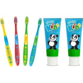 Resim Amway Glister Kids Diş Macunu 2 x 65 ML + Diş Fırçası 4 Adet 