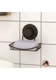 Resim Vakumlu Paslanmaz Katı Sabunluk Siyah Siyah 