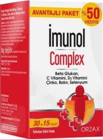 Resim Orzax İmunol Complex Avantajlı Paket 30+15 Kapsül 