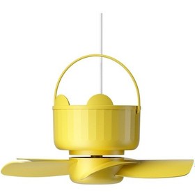 Resim Uzaktan Kumandalı Taşınabilir Tavan Vantilatörü, 3 Hız Ayarı Sarı 