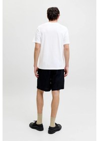 Resim Jack & Jones Jprblaoscar Erkek Tişört Kısa Kollu Pamuklu Şık Günlük Beyaz 