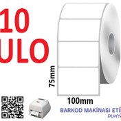 Resim Termal Etiket 75X100 Barkod Etiketi10 Rulo 5000 