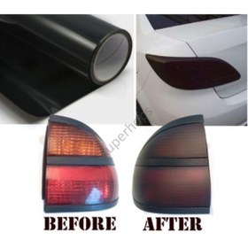 Resim AUTOFOLYO Mat Siyah Far Filmi 30 Cm X 3 Metre 