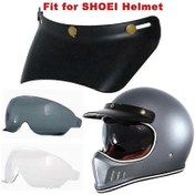 Resim Retro Motosiklet Kaskı Siperlik Mercek Vizör Kalkan Gözlükler Gözlük Güneş Kremi Gölge Açık Yüz Motosiklet Kaskı Anti Uv 3 Çıtçıtlı Brimbrims 