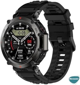 Resim Microsonic Amazfit T-Rex Ultra Kordon Silicone Sport Band (Amazfit T-Rex Ultra ile Uyumlu Kordon, Akıllı Saat Kayışı) 