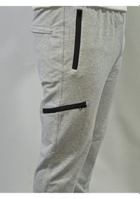 Resim Jump Erkek Slim Fit Pamuklu 2 İplik Eşofman Altı Melanj Gri 