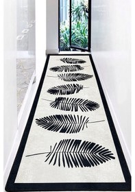 Resim Chilai Home Hoja Djt Jel Kaymaz Taban Yıkanabilir Yumuşak Yüzey Kesme Halı Yolluk Siyah 