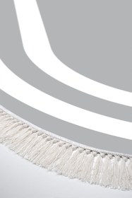 Resim Alanur Home Eko Trend Djt Yıkanabilir Kaymaz Taban Oval 3 Lü Yatak Odası Takımı 2229m Bordürlü Gri Beyaz 