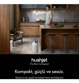 Resim Dyson Hushjet Kompakt Hava Temizleme Cihazı Beyaz/Gümüş Zamanlayıcı Özellikli 100 m²'ye Uygun 