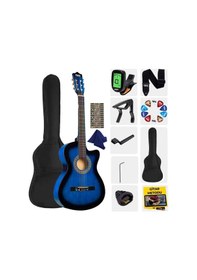 Resim Midex Cg-395bl Mavi Renk Kesik Klasik Gitar 4/4 Yetişkin Boy Sap Ayarlı Full Set 