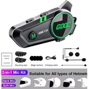 Resim C50 2x Motosiklet Intercom Kask Kulaklık 1500 Mah Rgb Işıklı Çift 