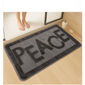 Resim Doğal Kaymaz Taban Banyo Paspas Uzun Ömürlü Yumuşak Dokulu Su Emici Yıkanabilir Peace 60x100 Antrasit 