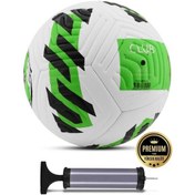 Resim Yeşil Yeni Desenli Futbol Topu 4 Astarlı No:5 480 Gr + Pompa Hediyeli X507 Yeşil - Beyaz 