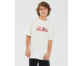 Resim Skechers Graphic Tee B Short Sleeve Büyük Erkek Çocuk Beyaz Tshirt Sk241020-102 