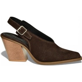 Resim Fox Shoes U654304102 Kahverengi Hakiki Deri Süet Western Topuklu Ayakkabı Kahverengi 