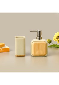 Resim Bath Sau 2'li Banyo Sıvı Sabunluk Seti - Bej / Gri Çok renkli 