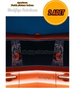 Resim Modifiye Fabrikası Araç Kapı Direği Kaplama Folyosu Uv Baskılı 2'li Set 22x49 Cm - Kaplan Desenli 