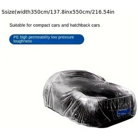 Resim Chuangyinshop Transparan Renk S Ağır Hizmet Araç Örtüsü Uv Toz Kar Yağmur Korumalı 