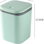 Resim Reedark Ofis Masaüstü Çöp Kutusu, Pp Malzeme, Kapaklı, Dormitory & Yatak Odası Kullanıma Uygun, Organize Ve Temizlik İçin Yeşil, 1 Adet 