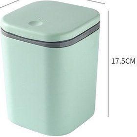 Resim Skycity Ofis Dormoda Masaüstü Yeşil Pp Çöp Kutusu Kapaklı Küçük Çöp Konteyner 1 Adet 
