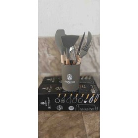 Resim Molino 9 Parça Silikon Isıya Dayanıklı Yanmaz Yapışmaz Mutfak Seti Gri 