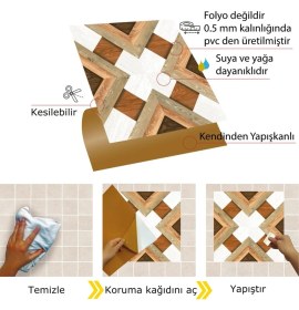 Resim Tink Kendinden Yapışkanlı Ahşap 006 Desenli Pvc Karo 30X30 cm (33 Adet) 3 M2 