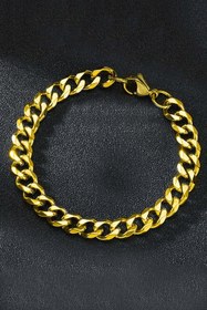 Resim The Collection Gurmet Gold Paslanmaz Çelik Erkek Bileklik Kalın Zincir 7 Mm 