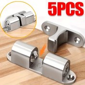 Resim 5 adet Ayarlanabilir Yaylı Çift Toplu Kapı Kilidi - Polished Finishli Ağır Metal Mobilya Kapı Klipsleri, Dolaplar, Çekmeceler ve Gardıroplar için Güvenli Kapanış, Kolay Kurulum, Dolaplar, Gardırop Güvenliği, Şık Metalik Kaplama, Sağlam Yapı 