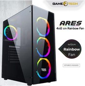 Resim GAMETECH Ares Rainbow 4x120mm Fan Gaming Oyuncu Kasası ( Psu Yok) 