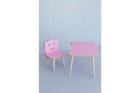 Resim Remaks Twiti Yaz Sil Yüzey Çocuk Masa Sandalye Takımı 1 Aktivite Oyun Masası 1 Sandalye - Pembe 
