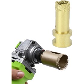 Resim Depolife Mermer Granit Fayans Beton Delme Pancı 8mm Sarı Elmas Karot Vakum Kaynaklı Elmas Karot Sondaj Ucu 