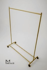 Resim Gold Pratik Tekerlekli Konfeksiyon Askısı - Kıyafet Standı ve Organizer 