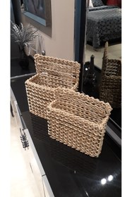 Resim Egindra metal tel-hasır jüt dekoratif 2li gazetelik dergilik düzenleyici 