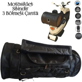 Resim SEVBAGS MOTOSİKLET SİLİNDİR ÇANTA 3 BÖLMELİ 