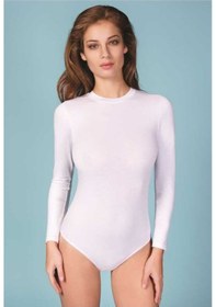 Resim Berrak Kadın Beyaz 2li Uzunkol Çıtçıtlı Body 001 