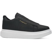 Resim İmerShoes Günlük Erkek Casual Siyah Beyaz Yüksek Topuklu Desenli Taban Oval Burun Sneaker Spor Ayakkabı 109 
