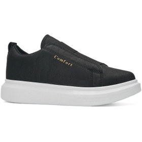 Resim İmerShoes Günlük Erkek Casual Siyah Beyaz Yüksek Topuklu Desenli Taban Oval Burun Sneaker Spor Ayakkabı 109 