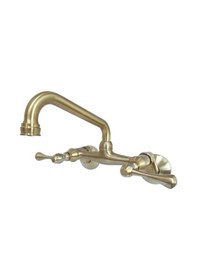 Resim Ks313sb 15,24 Cm Ayarlanabilir Merkezi Duvara Monte Mutfak Musluğu, Pirinç, 6-15/16" Açık Bej 