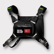 Resim EASTERN SPİRİT Reflektörlü Yelek R1 Black 1 Adet Patch Hediye (YENİ YASAYA UYGUN ÜRETİLMİŞTİR) 